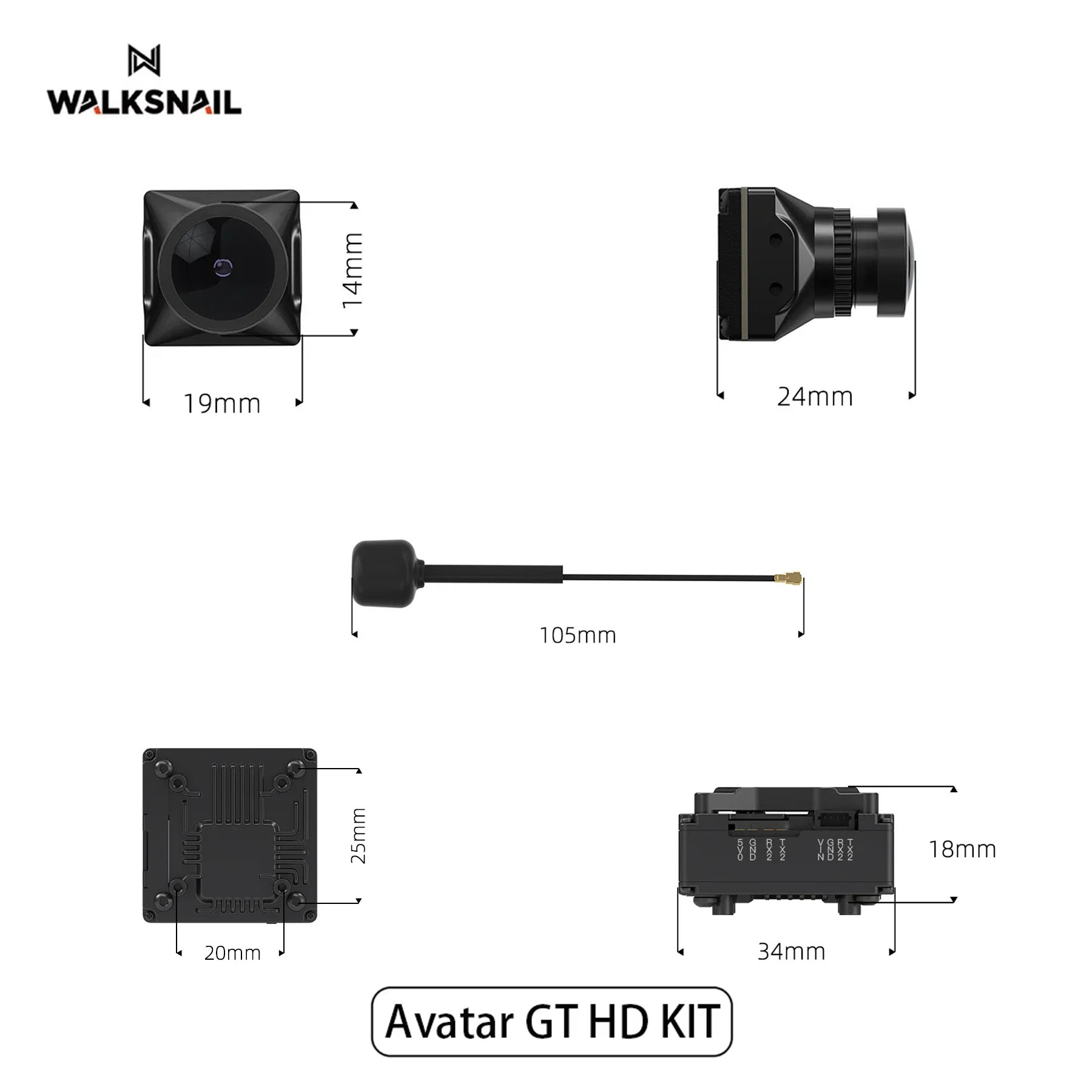 Walksnail Avatar GT HD KIT 2W  - Drone Racing Camera recension och pris
