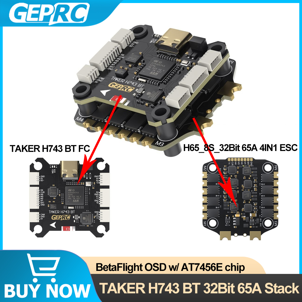 GEPRC TAKER H743 BT 32Bit 65A  - Drone Racing Esc recension och pris